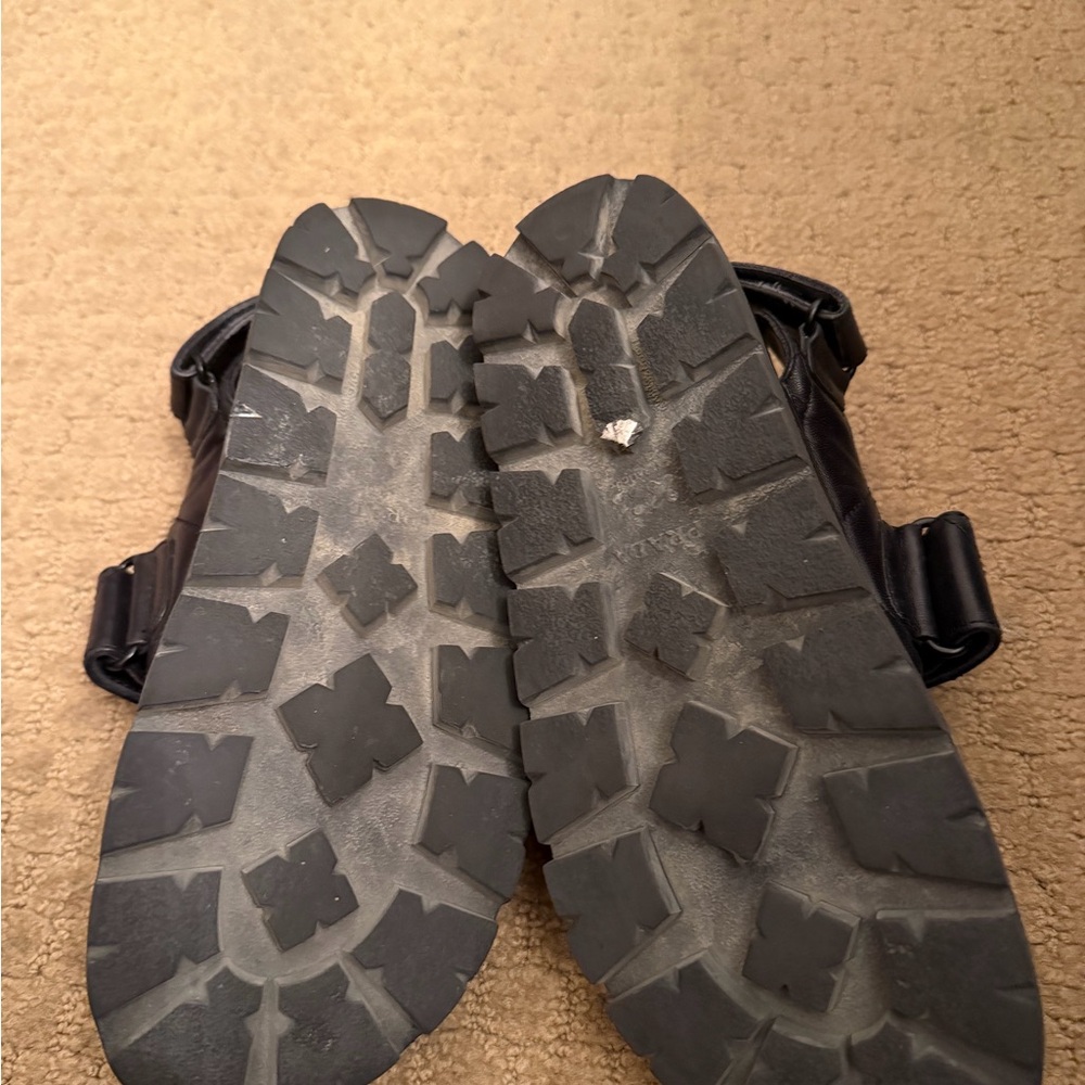 Prada Black Quilted Leather Sandals - Picture 3 of 6